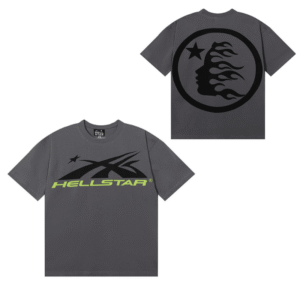 Grey Hellstar Shirt front view in premium streetwear style