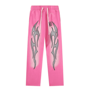 Hellstar Pants Pink front view relaxed streetwear pants