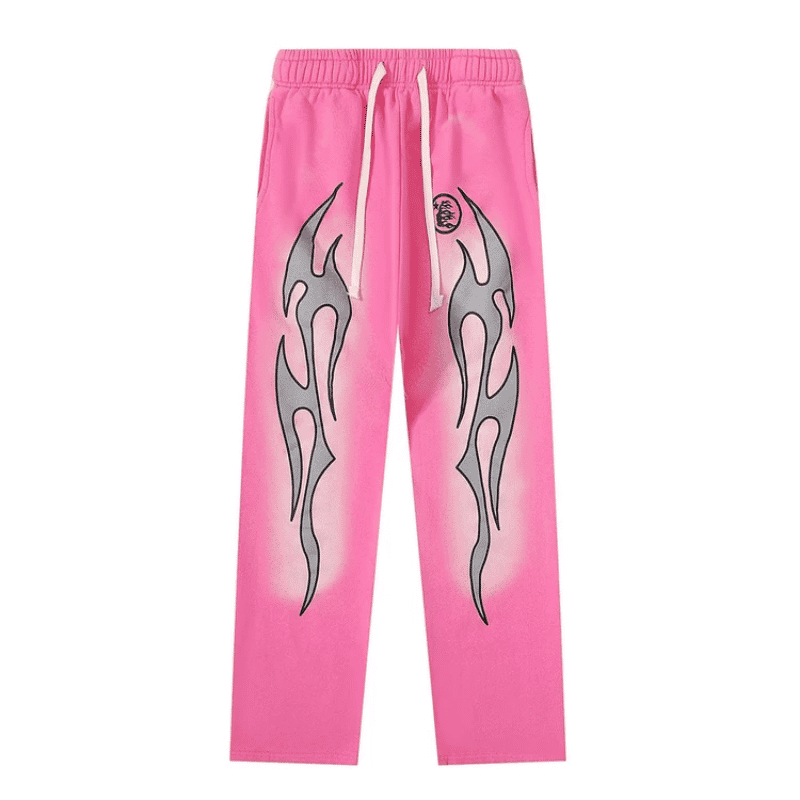 Hellstar Pants Pink front view relaxed streetwear pants