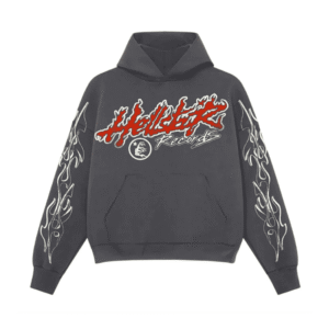 Hellstar Racer Hooded Sweatshirt Vintage Black front view