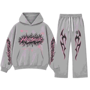 Hellstar Tracksuit Grey front view