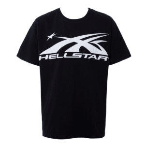 Alt Text: Black Hellstar Shirt front view in a relaxed streetwear fit
