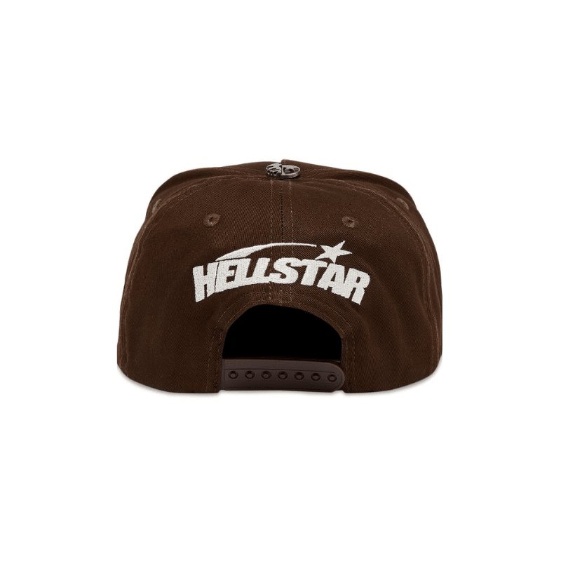 Brown Hellstar Hat back view showing adjustable closure
