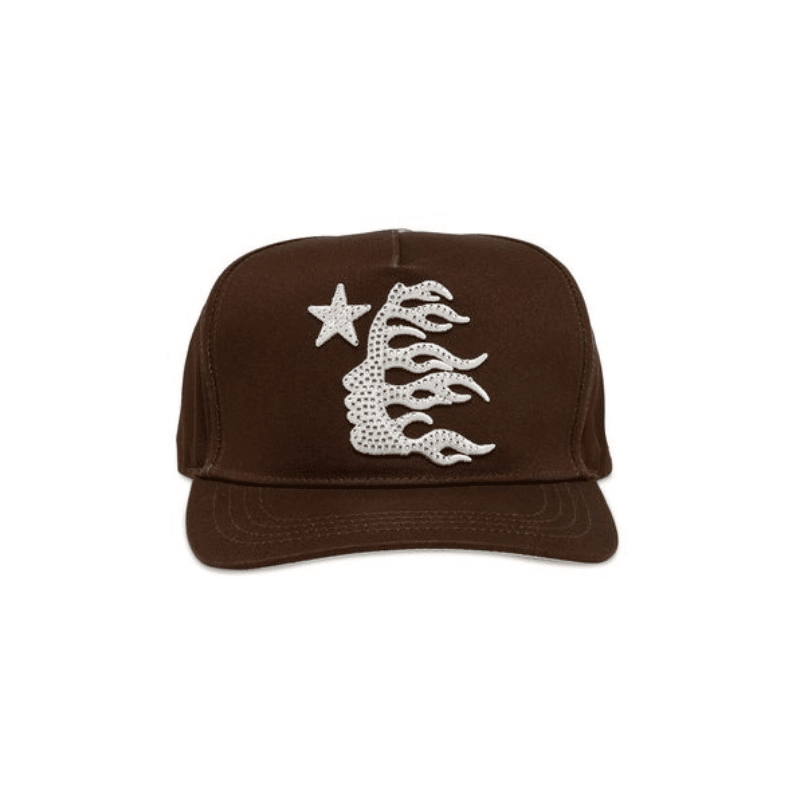 Brown Hellstar Hat back view showing adjustable closure